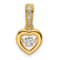 14k Yellow Gold Diamond Polished Heart Dangle Pendant