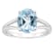 10x8mm Oval Sky Blue Topaz Rhodium Over Sterling Silver Ring