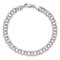 Rhodium Over 14k White Gold 7mm Double Link Charm Bracelet