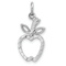 Rhodium Over 14k White Gold Diamond-Cut Apple Charm