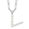 Rhodium Over Sterling Silver 3-5.5mm Freshwater Cultured Pearl LETTER V
18-inch Necklace