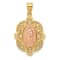 14K Yellow and Rose Gold Rose Virgin Mary Pendant