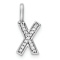 14K White Gold Diamond Letter X Initial Pendant
