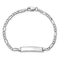 Rhodium Over 14k White Gold Semi-Solid Polished Figaro Link ID Bracelet
