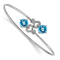 Rhodium Over 14k White Gold Blue Topaz and Diamond Flexible Bangle