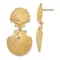 14K Yellow Gold Textured Double Scallop Dangle Earrings