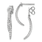 Rhodium Over 14K White Gold Lab Grown Diamond Front and Back Post Dangle Earrings