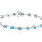 Turquoise Station Bracelet In Sterling Silver 5x3mm