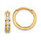 14K Yellow Gold 1/2" Reversible Hinged Hoop Earrings with Round and
Square Cubic Zirconia Stones