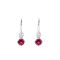 Red Lab Created Ruby With Moissanite Accents Rhodium Over Silver Dangle Earrings