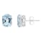8x6mm Oval Sky Blue Topaz Rhodium Over Sterling Silver Stud Earrings