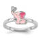 Rhodium Over Sterling Silver Pink Enamel and Cubic Zirconia Elephant
Children's Ring
