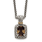 Sterling Silver with 14K Accent Antiqued Smoky Quartz Necklace