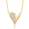 Clear Cubic Zirconia, 14k Yellow Gold Plated over Brass Broken Heart
Pendant Necklace