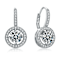 CZ Halo Drop Earrings In Sterling Silver