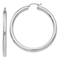 Rhodium Over 14k White Gold 1 15/16" Polished Tube Hoop Earrings