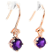 Amethyst and CZ 1.59 Ctw Round 18K Rose Gold Over Sterling Silver Drop
Earrings Jewelry.