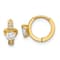 14k Yellow Gold Cubic Zirconia Children's Heart Hinged Hoop Earrings