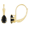 6x4mm Pear Shape Black Onyx 10k Yellow Gold Drop Earrings