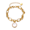 CZ Charm Bracelet In 14K Gold Over Brass