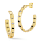 Rachel Zoe Ombre CZ Flat Inside-Out Hoop Earrings in 14K Gold Over Brass