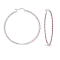 Red Cubic Zirconia, Slim Large Hoop Earrings