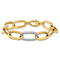 14K Yellow Gold with White Rhodium Diamond Oval 8-inch Bracelet 0.50ctw