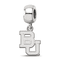 Sterling Silver Rhodium-plated LogoArt Baylor University Small Dangle Bead