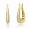 Raindrop CZ Pave Hoop Earrings In 14K Gold Over Brass