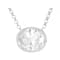 Bezel Set Oval CZ Necklace In Sterling Silver