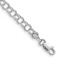 Rhodium Over 10k White Gold 4mm Double Link Charm Bracelet