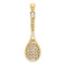 14k Yellow Gold 3D Polished and Textured Tennis Racquet Charm