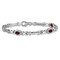 Rhodium Over 14k White Gold Garnet Bracelet