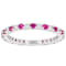 Ruby Color CZ Eternity Band Ring In Sterling Silver 1.76ctw