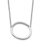 Rhodium Over 14k White Gold Sideways Diamond Initial O Pendant Cable
Link 18 Inch Necklace