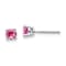 Rhodium Over 14K White Gold Pink Sapphire Earrings