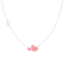 6.5-7mm Off Round White Cultured Freshwater Pearl and Pink enamel
Rhodium Over Sterling Necklace