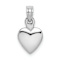 Rhodium Over 14k White Gold Polished 3D Heart Pendant