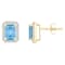 7x5mm Emerald Cut Simulated Aquamarine And Created White Sapphire 10k
Yellow Gold Stud Earrings