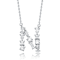 Initial N Mixed Cut CZ Pendant Necklace In Sterling Silver 18 Inch