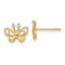 14k Yellow Gold Children's Polished Cubic Zirconia Butterfly Stud Earrings