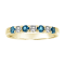 14K Yellow Gold London Blue Topaz and Diamond Wedding Band 0.55ctw
