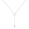 Round White Topaz Rhodium Over Sterling Silver Dainty Necklace, 0.30ct