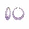 14K Yellow Gold Over Sterling Silver Bamboo Acrylic Hoops in Sheer Mauve