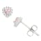 Pink And White Cubic Zirconia Rhodium Over Sterling Silver Children's
Heart Earrings 0.51ctw