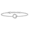 Rhodium Over 14k White Gold Diamond Sideways Letter Q Bracelet