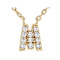 CZ Initial M Station Necklace In 18K Gold Over Sterling Silver 0.17ctw
