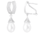 8-9mm White Cultured Freshwater Pearl and Cubic Zirconia Rhodium Over
Sterling Silver Earrings