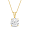 White Cubic Zirconia 14k Yellow Gold Pendant With Chain 2.00ctw