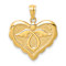 14k Yellow Gold Angel in Heart Pendant
